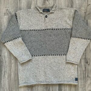 Irelands Eye Wool Silk Blend Sweater w/ Button Sz XL